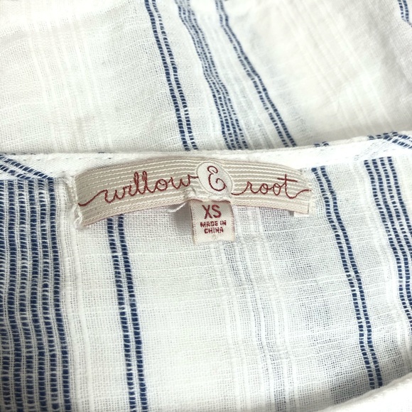 ❌SOLD❌ WILLOW & ROOT Striped Ruffle Cropped Top XS - Picture 7 of 8